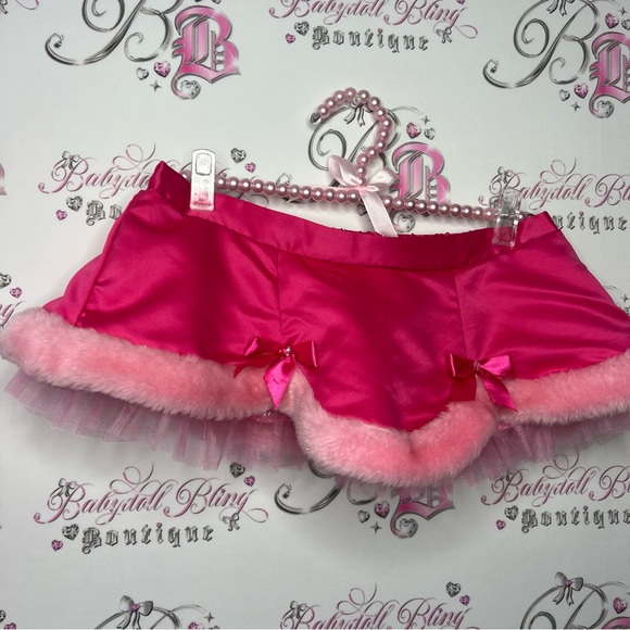 Victoria secret sexy little things skirt Christmas pink furry fur bottom sparkly - Picture 9 of 11